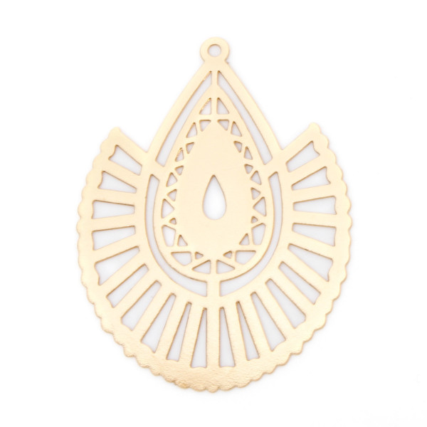 Estampes Pendentifs Filigrane Goutte Géométrique 40 x 30 mm – Métal Doré