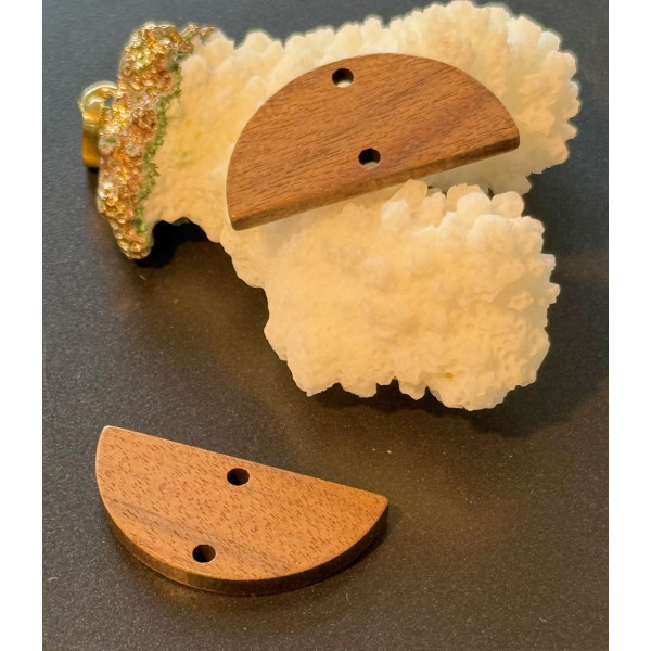 Pendentifs connecteurs Demi-Cercle 28 mm – Bois
