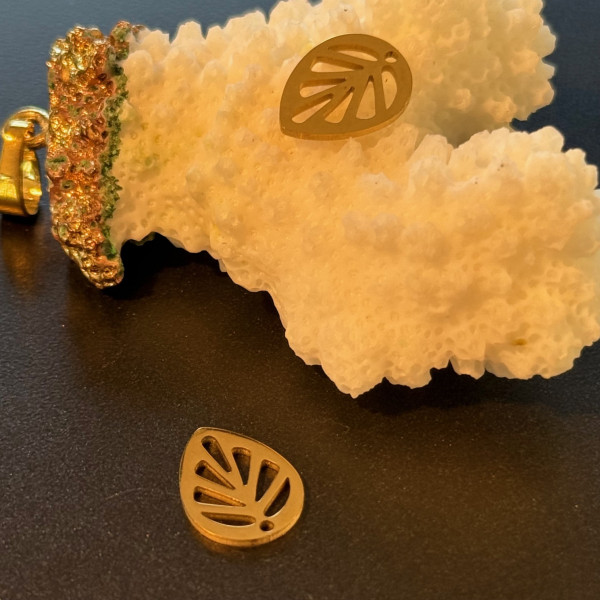 Pendentifs  Feuille  12mm – Acier Inoxydable 304 Doré