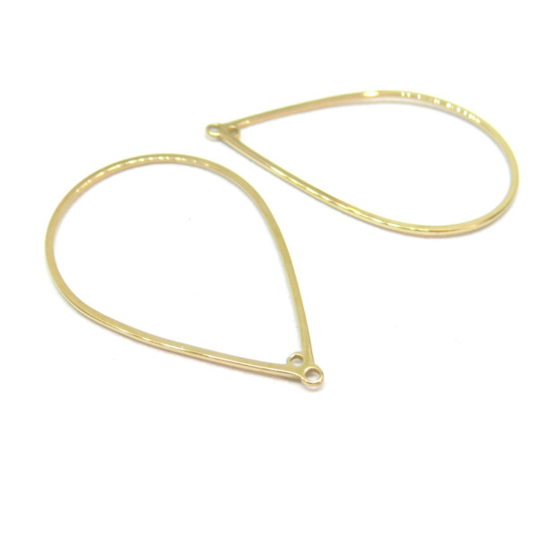 Breloque Connecteur Goutte 40 x 25 mm – Acier Inoxydable 304 Doré à l’Or Fin 24K, Placage IONIQUE