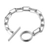 Bracelet Gourmette 22cm Grosse Maille – Acier Inoxydable 304 Argent Platine