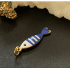Pendentif avec anneau Poisson Émaillé 18,5 mm – Acier Inoxydable 304 Doré à l’or fin 18K, IONIQUE