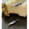 Pendentif avec anneau Poisson Émaillé 18,5 mm – Acier Inoxydable 304 Doré à l’or fin 18K, IONIQUE