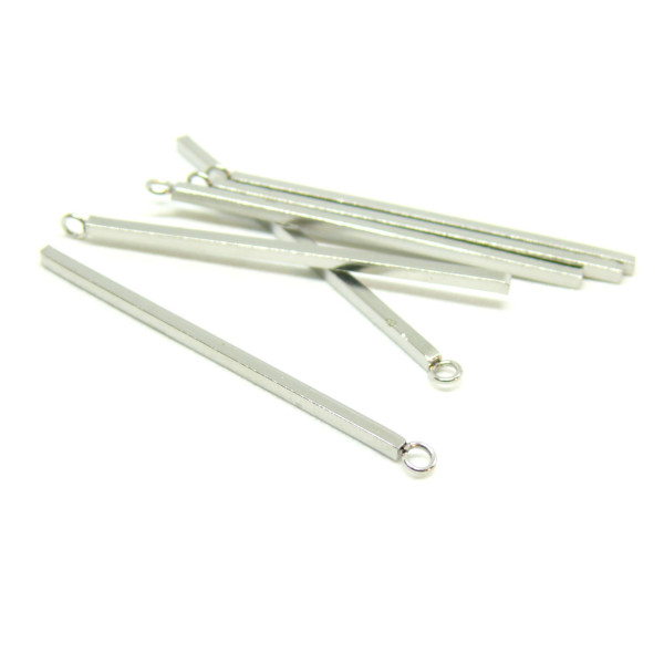 Pendentifs Tige Rectangle 33mm – Acier Inoxydable 304 Argenté