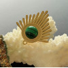 Pendentif Éventail Art Déco 27 mm avec Malachite Synthétique – Acier Inoxydable 304 Doré, Placage Ionique