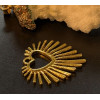 Pendentifs Cœur Soleil 28 mm – Laiton Doré
