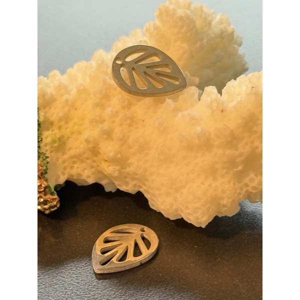 Pendentifs Feuille 12 mm – Acier Inoxydable 304 Argenté