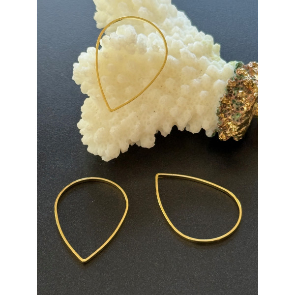 Pendentifs Connecteurs Goutte 16mm – Laiton Doré