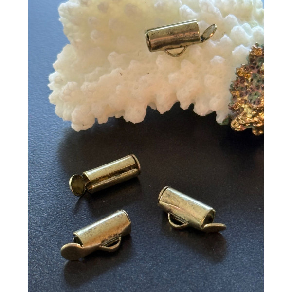 Embouts Pince Tubes 10mm pour Miyuki/Tissage/Chaîne à Billes – Métal Bronze