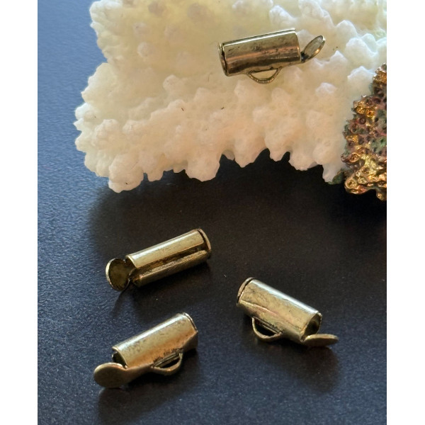 Embouts Pince Tubes 10mm pour Miyuki/Tissage/Chaîne à Billes – Métal Bronze