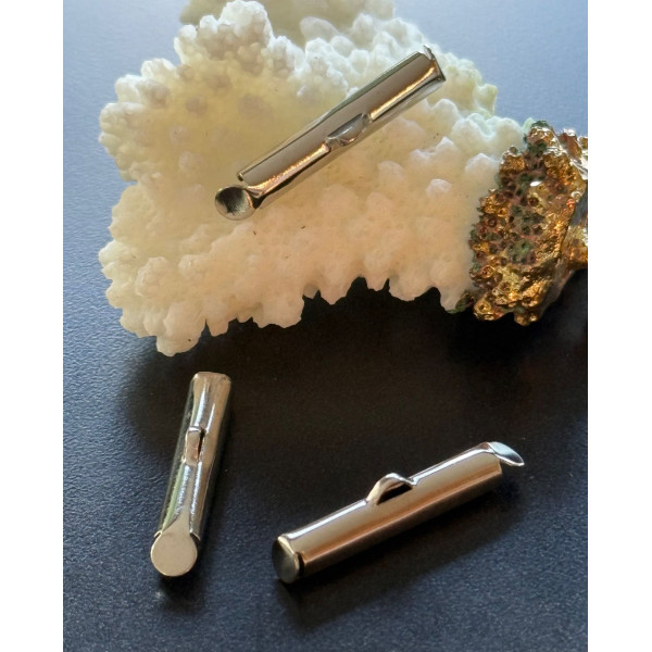 Embouts Pince Tubes 20mm Miyuki, Tissage, Chaîne à Billes – Argent Platine