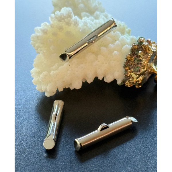 Embouts Pince Tubes 20mm Miyuki, Tissage, Chaîne à Billes – Argent Platine