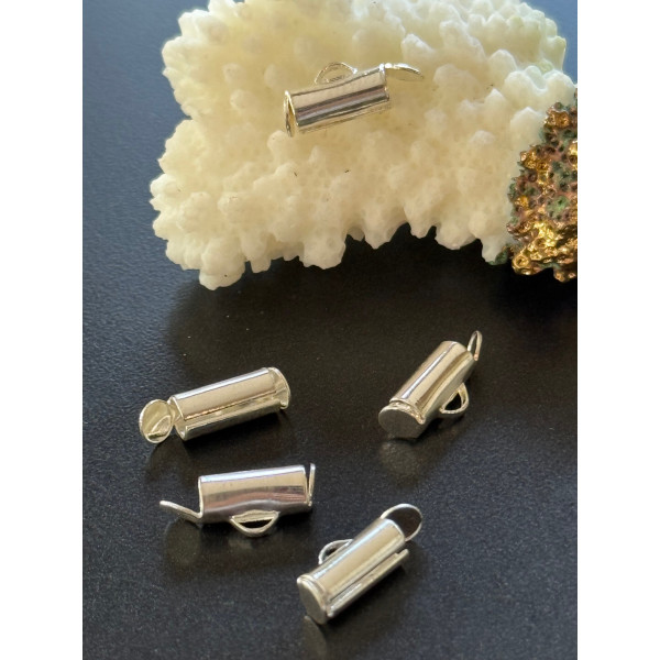 Embouts Pince Tubes 20mm Miyuki, Tissage, Chaîne à Billes – Argent Platine