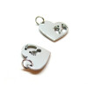Pendentifs avec anneau Petits Pieds dans Cœur 17x13mm – Acier Inoxydable 304 Argenté