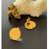 Boucles d’Oreilles Puces 15 mm avec Trou – Acier Inoxydable Doré à l’Or fin 24K