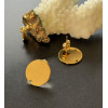 Boucles d’Oreilles Puces 15 mm avec Trou – Acier Inoxydable Doré à l’Or fin 24K