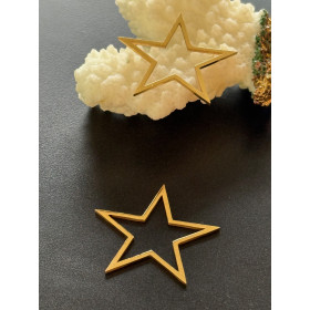 BU190809095244 – Lot de 1 ou 2 Pendentif Étoile 28-30mm – Acier Inoxydable Doré