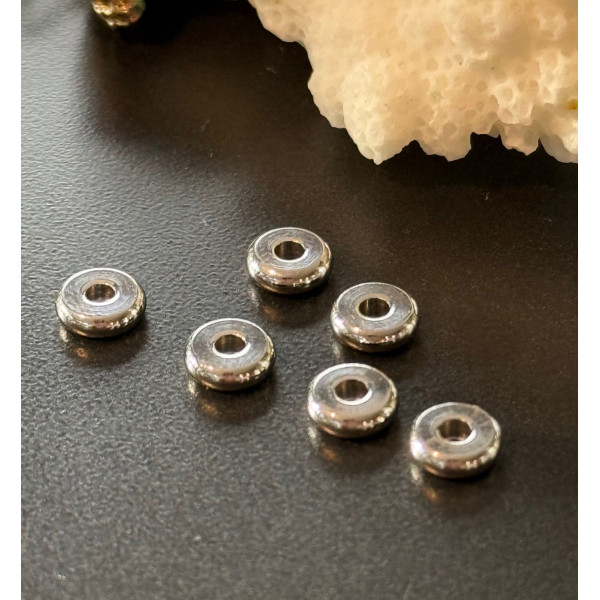 Perles Intercalaires Rondelles 6x2mm – Acier Inoxydable 304 Argent Platine