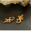 Pendentifs Lézard Gecko 9x17mm – Acier Inoxydable 304 Doré