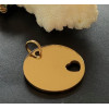 Pendentif Médaillon Coeur avec Anneau 25mm – Acier Inoxydable 304 Doré placage Ionique