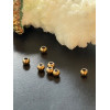 Perles intercalaires Rondes 3 mm – Trou 1,8 mm – Acier Inoxydable – Finition Doré