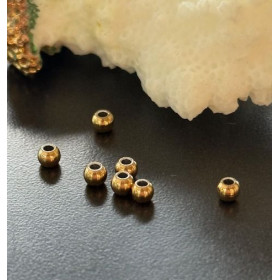 Perles Intercalaires Rondes 2,5mm Trou 1mm – Acier Inoxydable Doré
