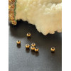Perles Intercalaires Rondes 2,5mm Trou 1mm – Acier Inoxydable Doré