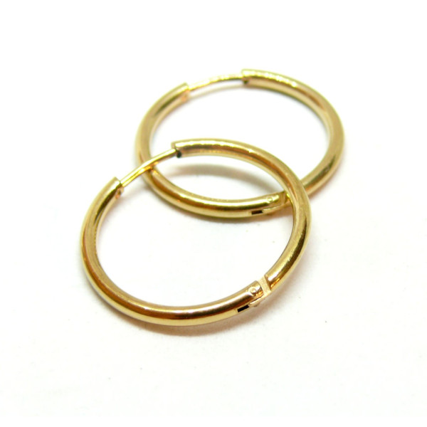 Créoles Rondes 23mm  par 2.5mm – Acier Inoxydable 304 Doré