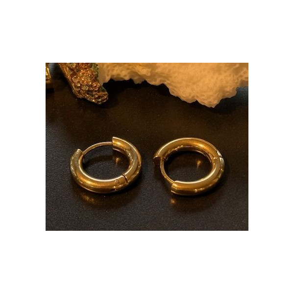 Créoles Rondes 16 mm – Épaisseur 3mm – Acier Inoxydable 316 Doré