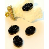 Cabochons Druzy Ovale Plat Noir 13x18mm – Résine