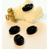 Cabochons Plat Druzy Ovale Noir 13x18mm en Résine