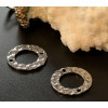 Connecteurs Cercle martelé 15mm – Acier Inoxydable Argenté PVD
