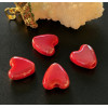 Perles Cœur 15 mm – Céramique Rouge Irisé