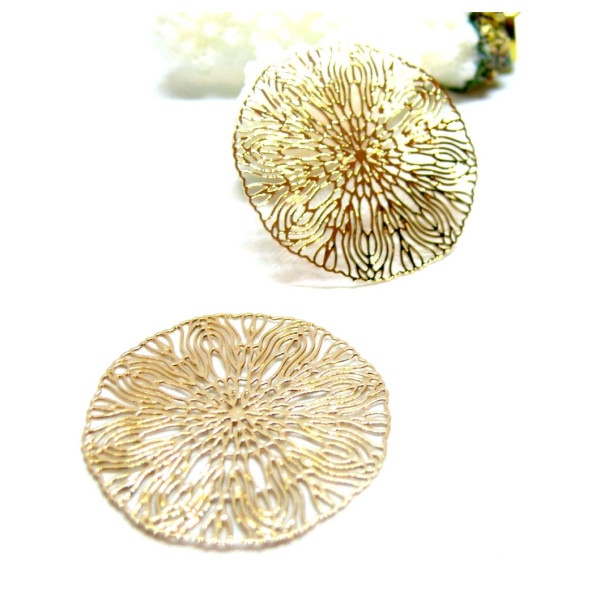Estampes Filigrane Mandala 30mm – Laiton Doré