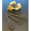 Supports de Barrette Bronze Vintage Dentelle H – 55mm