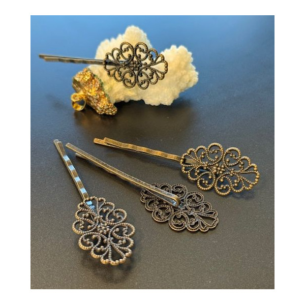 Supports de Barrette Bronze Vintage Dentelle H – 55mm