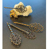 Supports de Barrette Bronze Vintage Dentelle H – 55mm