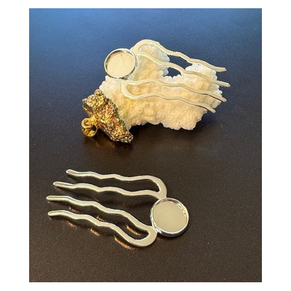 Supports de Peignes à Cheveux 25x51mm Style Rétro Cabochon 12mm