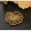 Pendentif Fleur Exotique 26 x 23 mm – Acier Inoxydable 304 Doré