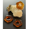 Pendentifs Fleur Résine Acrylique 25mm – Marbré Ambre