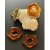 Pendentifs Fleur Résine Acrylique 25mm – Marbré Ambre