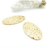 Pendentifs Ovales Martelés 27 mm – Acier Inoxydable Doré à l’Or Fin 24K