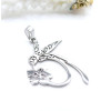 Pendentifs avec Bélière Oiseau, Colibri et Fleur d’Hibiscus – Acier Inoxydable 304 Argenté
