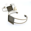 Support de Bracelet Carré 25mm – Laiton Finition Bronze pour Collage Digital