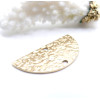 Pendentif Connecteur Demi-Cercle 30 mm Martelé – Acier Inoxydable 304 Doré à l’Or Fin 14K