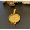 Support de pendentif Rond 20mm avec attache triangle – Acier Inoxydable 304 Doré, IONIQUE