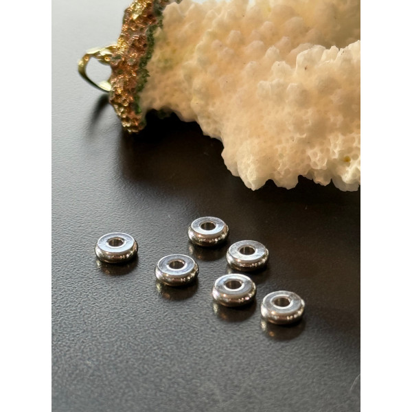 Perles Intercalaires Rondelles 4x1.5mm trou 1.5mm – Acier Inoxydable 304 Argent Platine