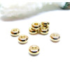 H11G17303G – Lot de 10 ou 20  Perles Intercalaires Rondelles 5 par 2 mm – Acier Inoxydable 304 Doré à l’or fin 18K