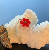 Pendentifs avec anneau Fleur avec Perles Rouge Orange – Acier Inoxydable Doré