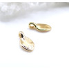 Pendentifs – Anneau transversale forme Feuille 10 mm – Laiton, doré à l’or fin 18K